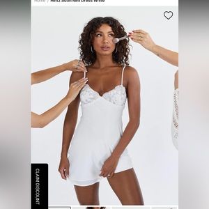 Princess Polly Hintz Satin Mini Dress White size 0